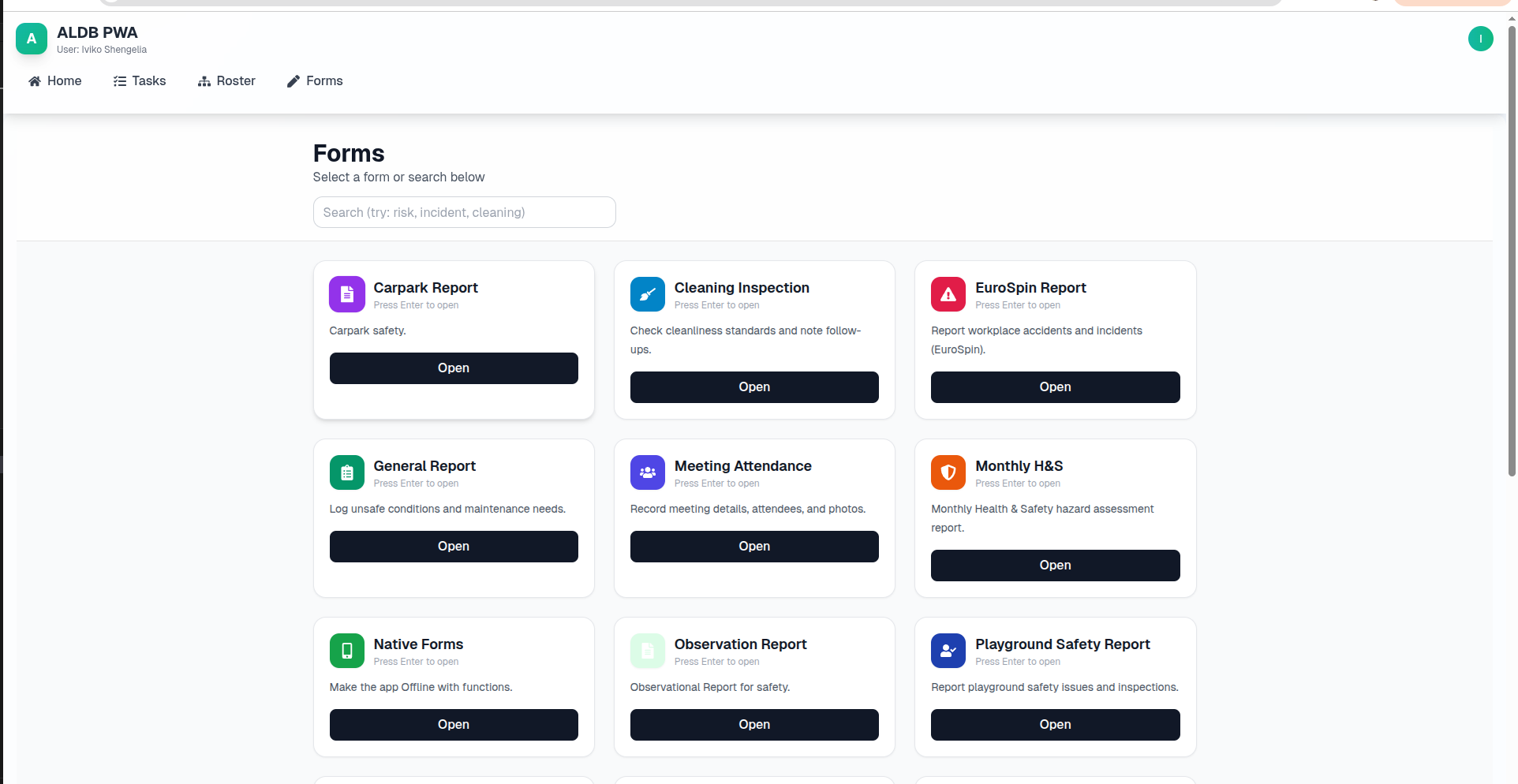 ALDB PWA inspection interface