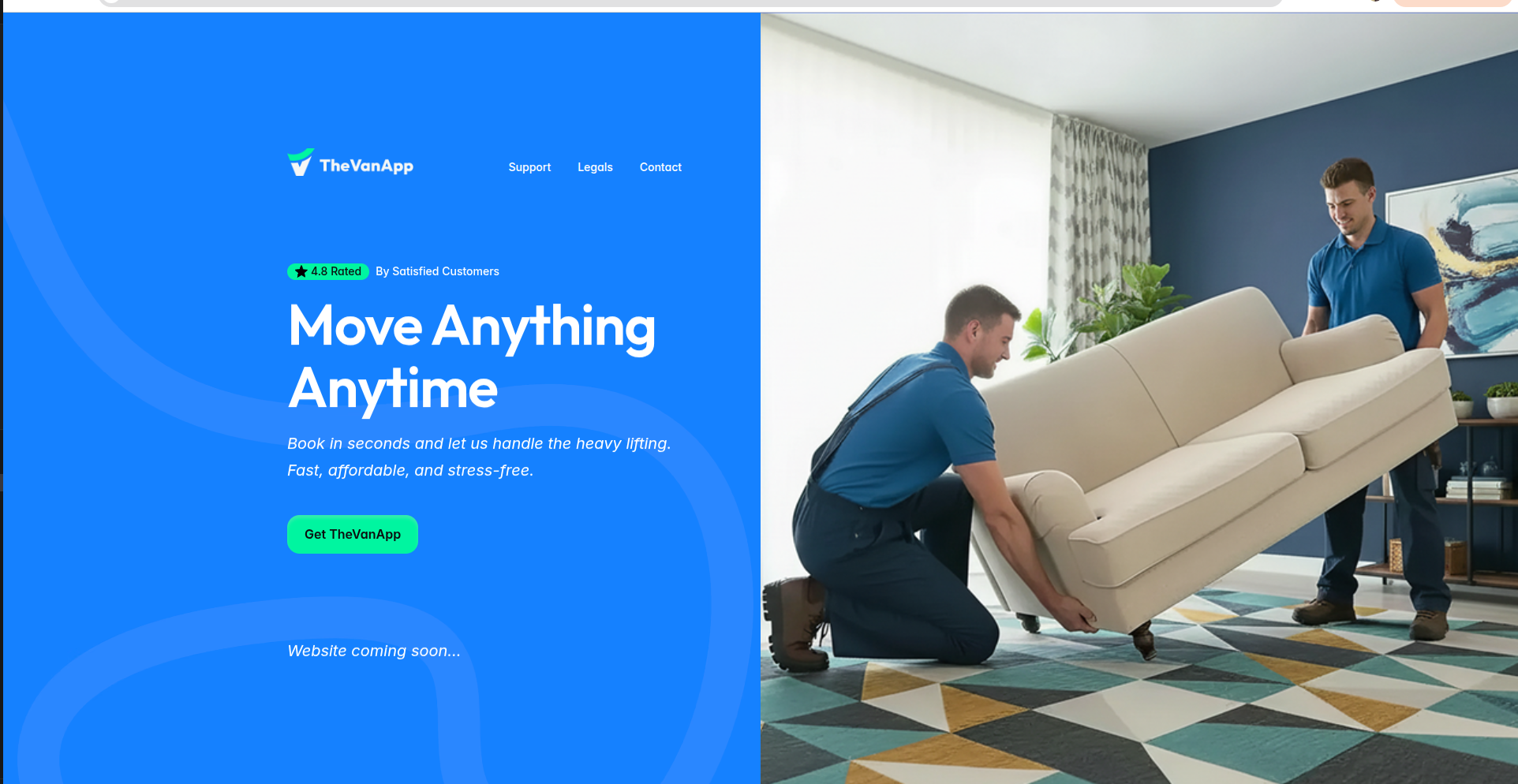 TheVanApp booking interface